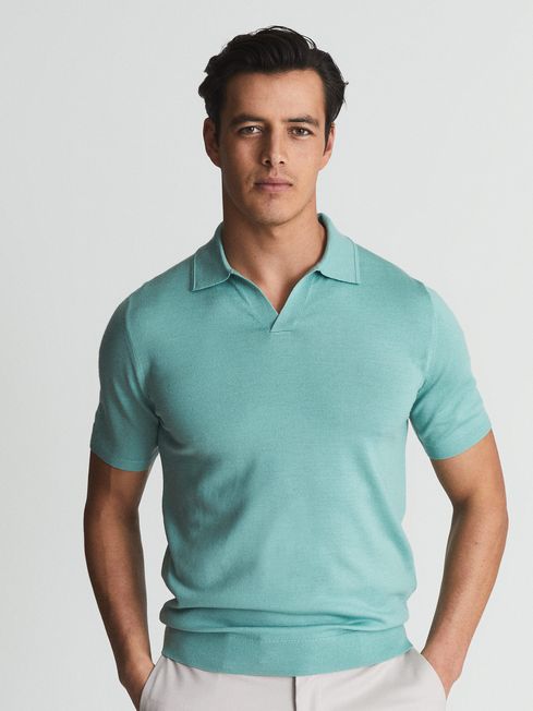 Duchie Merino Wool Open Collar Polo Shirt