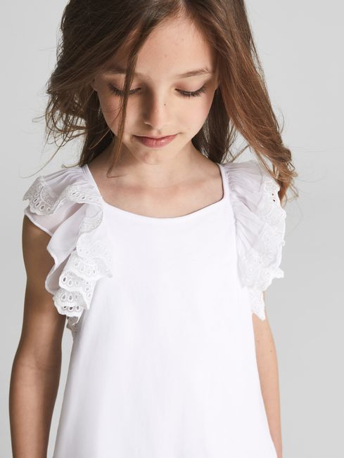 Charlotte Jr Junior Lace Shoulder Jersey Mini Dress