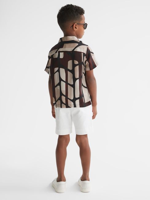 Rico Abstract Print Cuban Collar Shirt