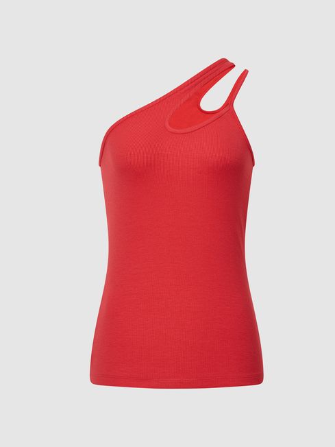 Amber One Shoulder Cut-Out Jersey Top