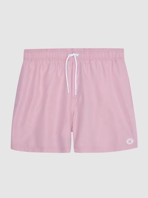 Wave Plain Drawstring Swim Shorts
