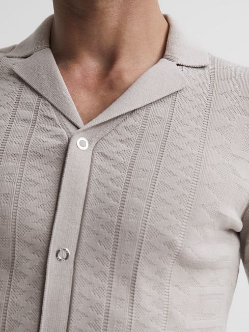 Jacob Cuban Collar Stitch Interest Polo Shirts