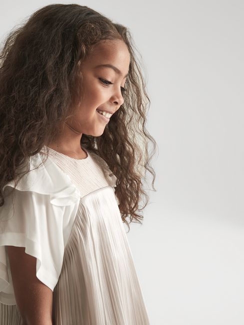 Ariella Metallic Pleated Dress