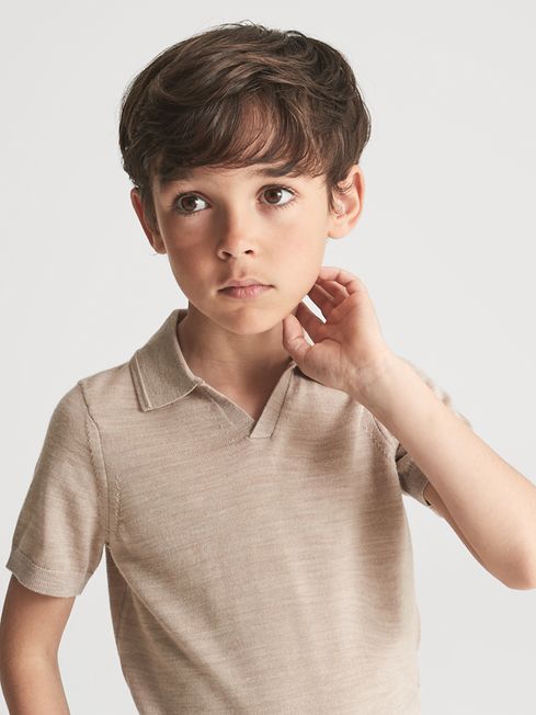 Duchie Merino Wool Open Collar Polo Shirt