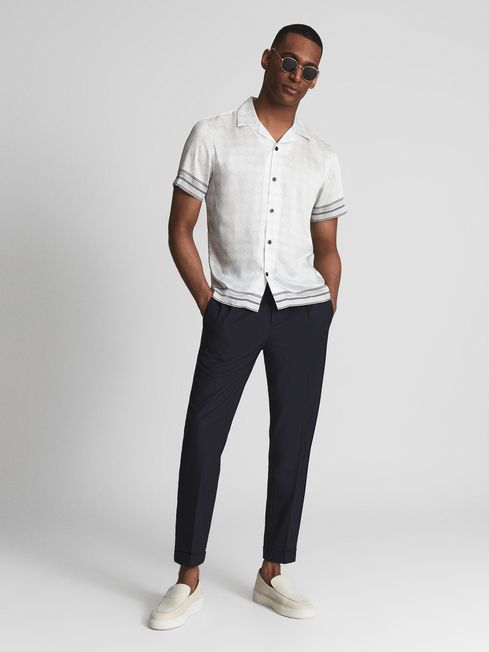 Suarez Bloom Print Cuban Collar Shirt