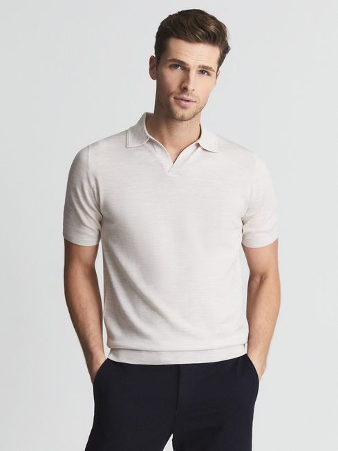 Duchie Merino Wool Open Collar Polo Shirt
