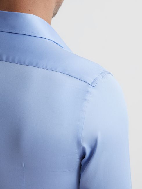 Remote Cotton Satin Slim Fit Shirt