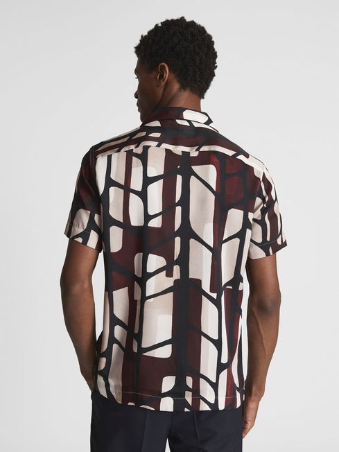 Rico Abstract Print Cuban Collar Shirt