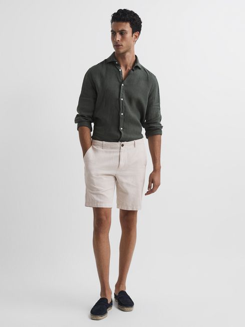Ezra Cotton-Linen Blend Shorts