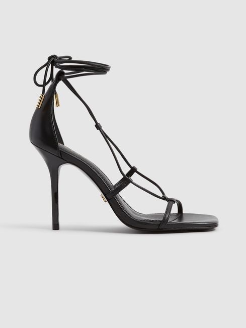 Kali High Leather Strappy Wrap Sandals