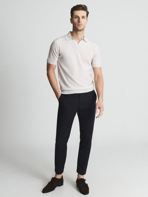 Duchie Merino Wool Open Collar Polo Shirt