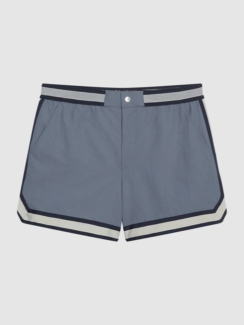 Baller - Che Contrast Stripe Elasticated Waist Swim Shorts
