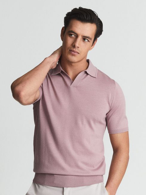 Duchie Merino Wool Open Collar Polo Shirt