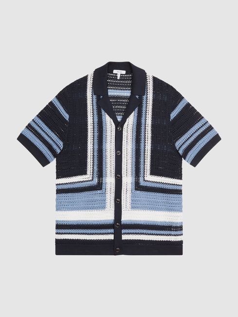 Ronan Cuban Collar Textured Detail Shirt