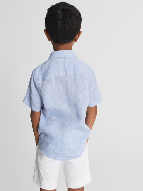 Holiday Junior Short Sleeve Linen Shirt