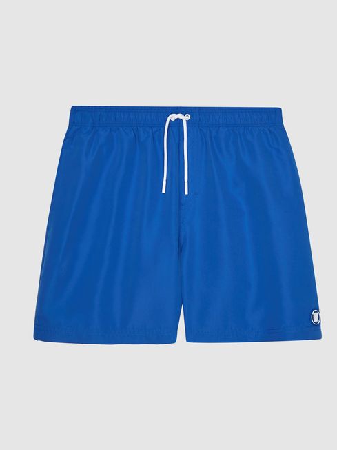 Wave Plain Drawstring Swim Shorts