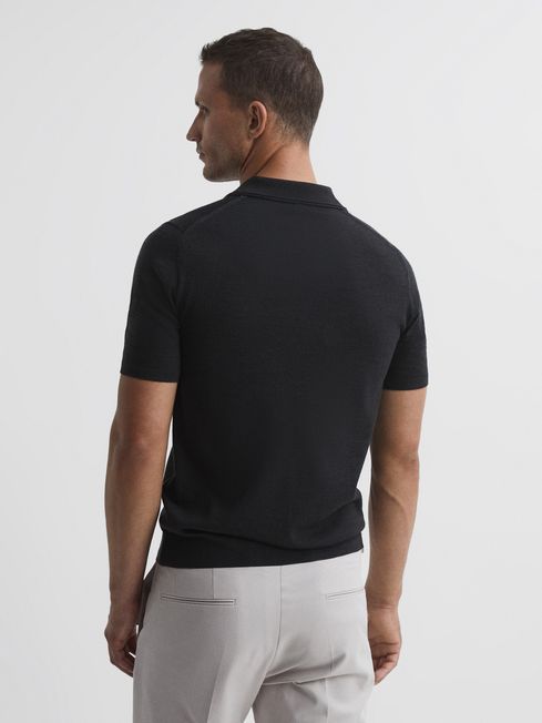 Duchie Merino Wool Open Collar Polo Shirt