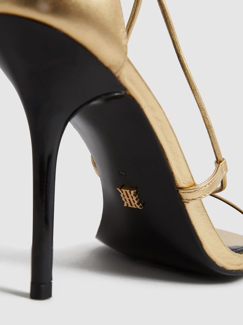 Kali High Leather Strappy Wrap Sandals