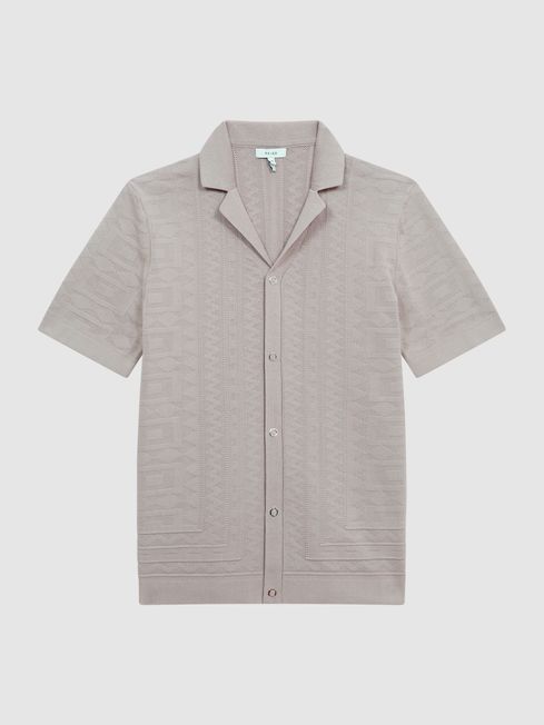 Jacob Cuban Collar Stitch Interest Polo Shirts