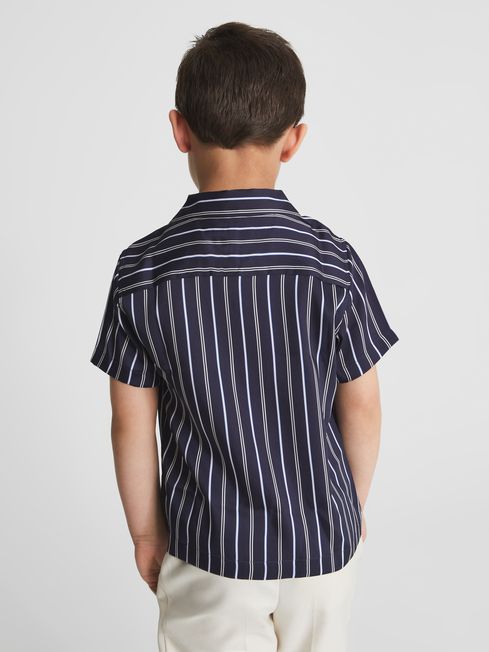 Svenson Cuban Collar Striped Shirt