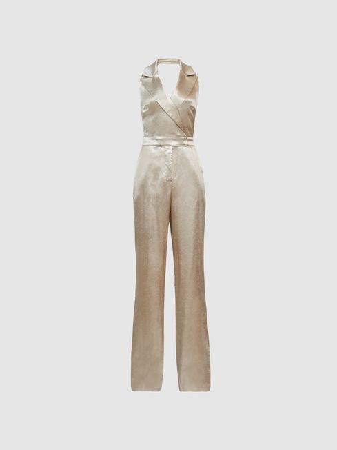 Martine Metallic Tuxedo Jumpsuit