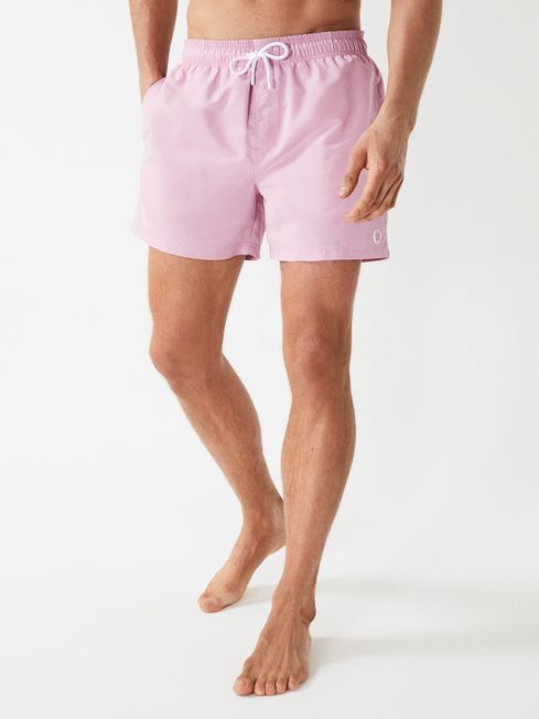 Wave Plain Drawstring Swim Shorts
