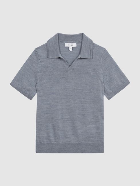 Duchie Merino Wool Open Collar Polo Shirt