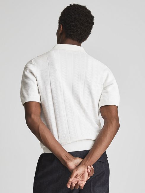 Flow Open Collar Stitch Interest Polo