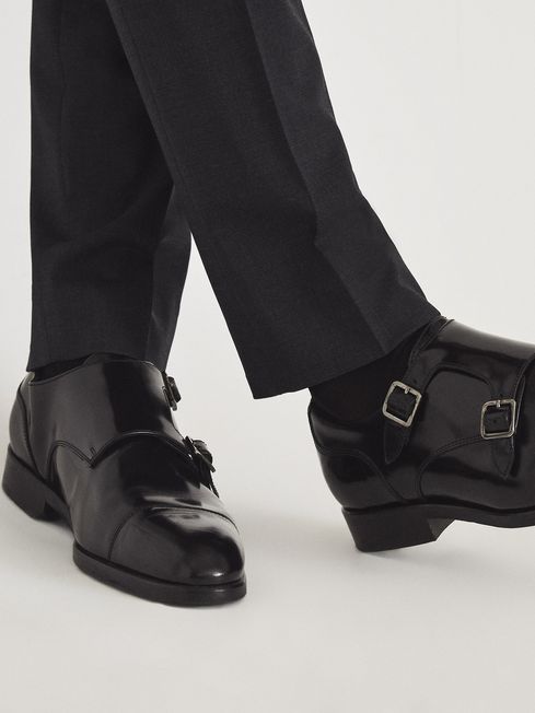 Rivington High Shine Leather Monk Strap Shoes