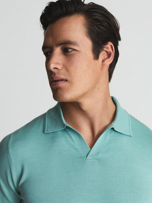 Duchie Merino Wool Open Collar Polo Shirt