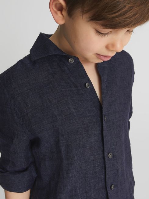 Ruban Junior Long Sleeve Linen Shirt