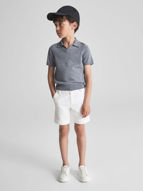 Duchie Merino Wool Open Collar Polo Shirt