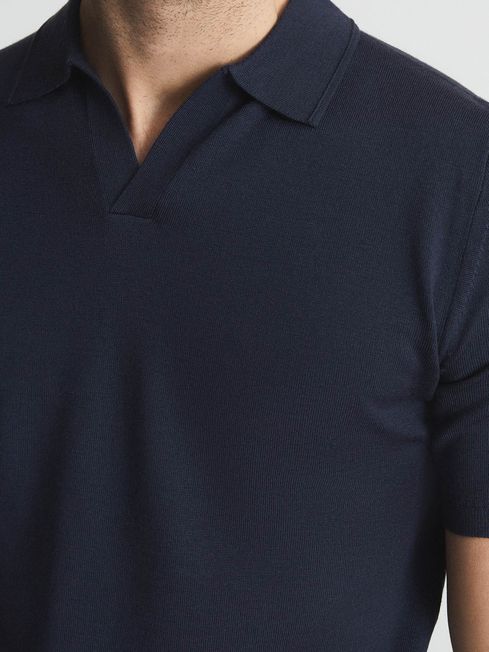 Duchie Merino Wool Open Collar Polo Shirt