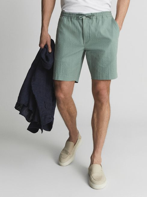 Billie Drawstring Seersucker Short