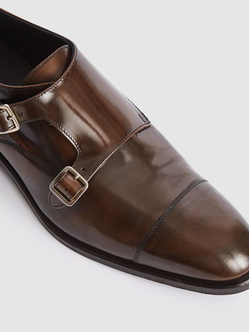 Rivington High Shine Leather Monk Strap Shoes