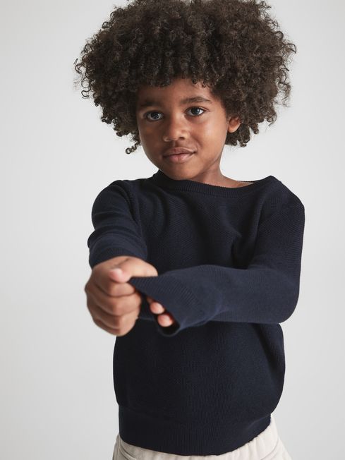 Brookes Stitch Interest Crew Neck Jumper