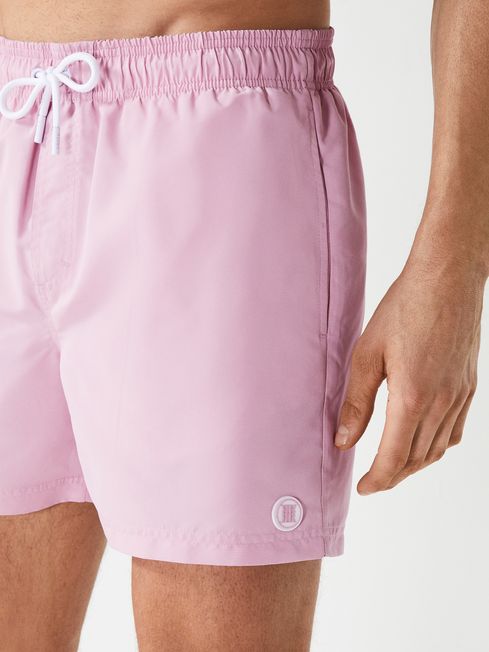 Wave Plain Drawstring Swim Shorts