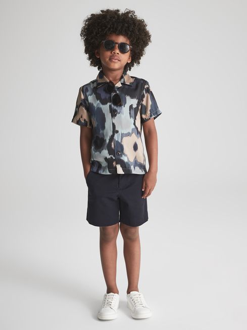 Fangio Floral Print Cuban Collar Shirt