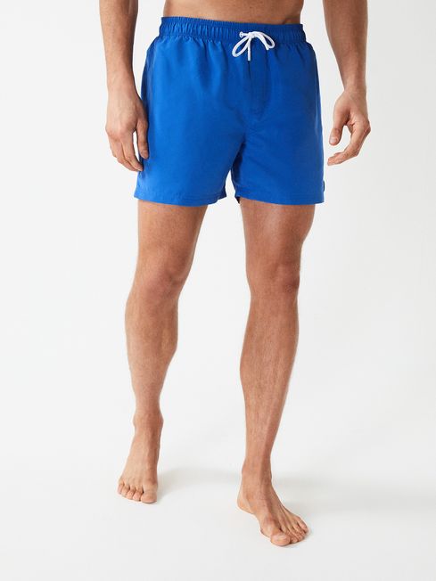 Wave Plain Drawstring Swim Shorts