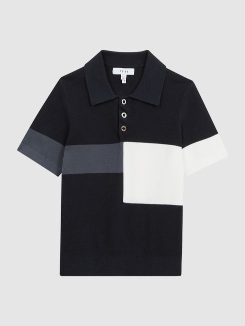 Primo Press Stud Colourblock Polo T-Shirt