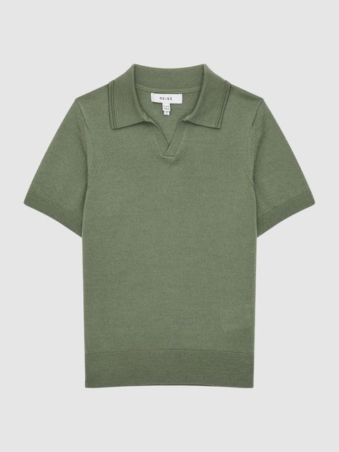 Duchie Merino Wool Open Collar Polo Shirt