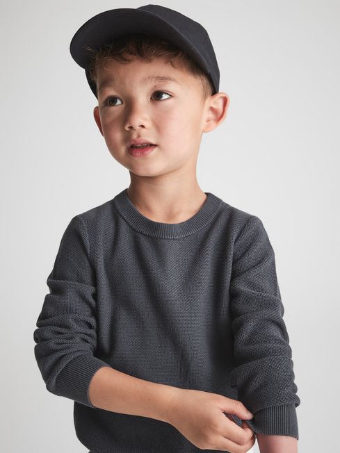 Brookes Stitch Interest Crew Neck Jumper