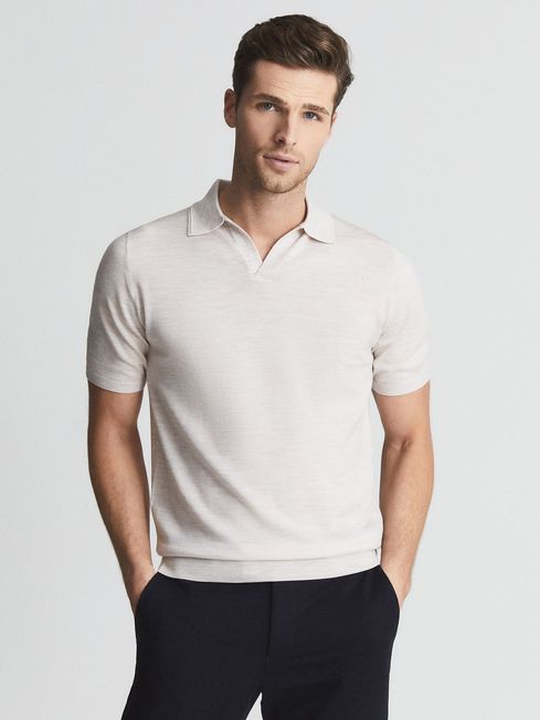 Duchie Merino Wool Open Collar Polo Shirt