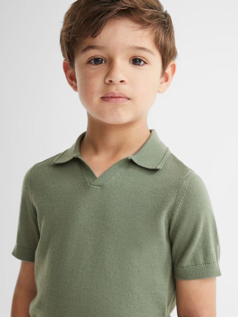 Duchie Merino Wool Open Collar Polo Shirt