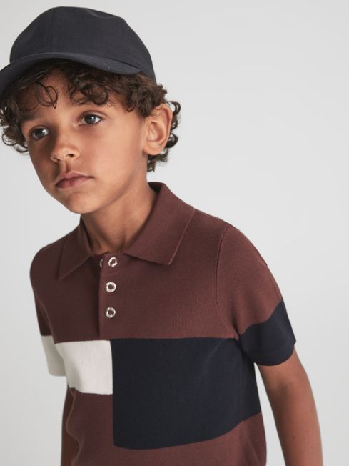 Primo Press Stud Colourblock Polo T-Shirt