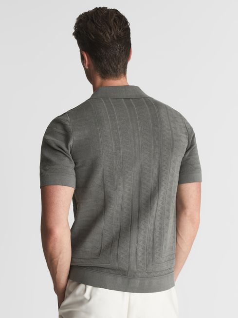 Jacob Cuban Collar Stitch Interest Polo Shirts