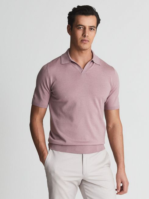 Duchie Merino Wool Open Collar Polo Shirt