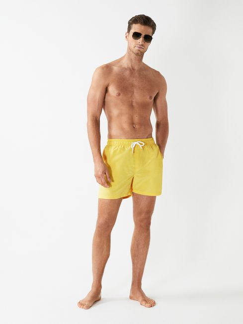 Wave Plain Drawstring Swim Shorts