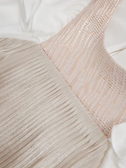 Ariella Metallic Pleated Dress