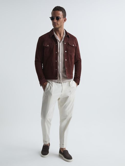Jacob Cuban Collar Stitch Interest Polo Shirts